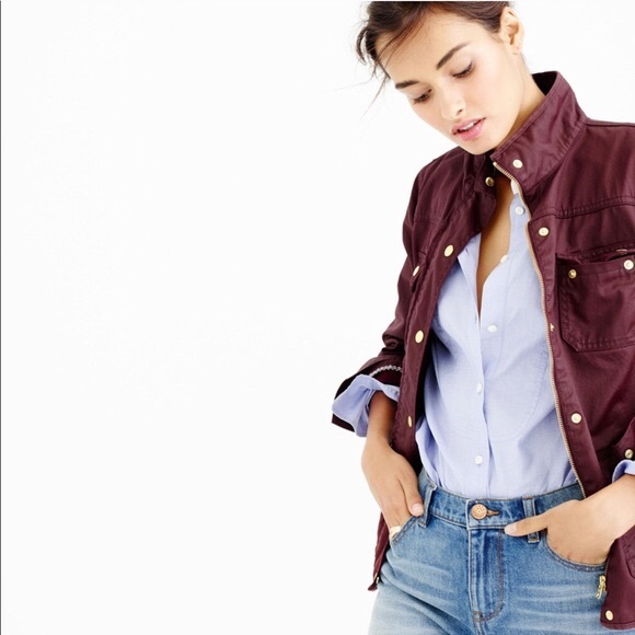 burgundy field jacket